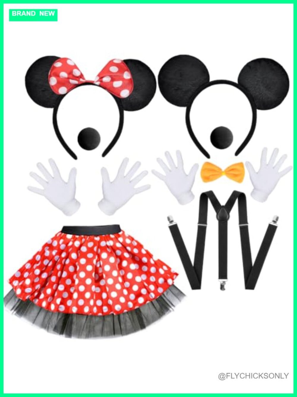 Mouse Costume Tutu Skirt Halloween Cosplay Accessory Set